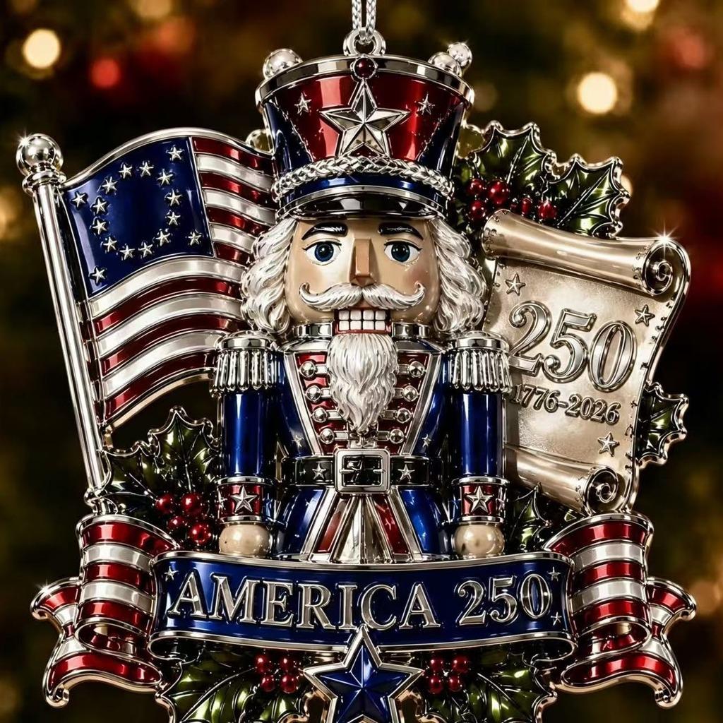 American 250th Anniversary Ornament Christmas American Christmas Ornament 1776-2026 Holiday Hanging Decor Hanging For Gift Wrap
