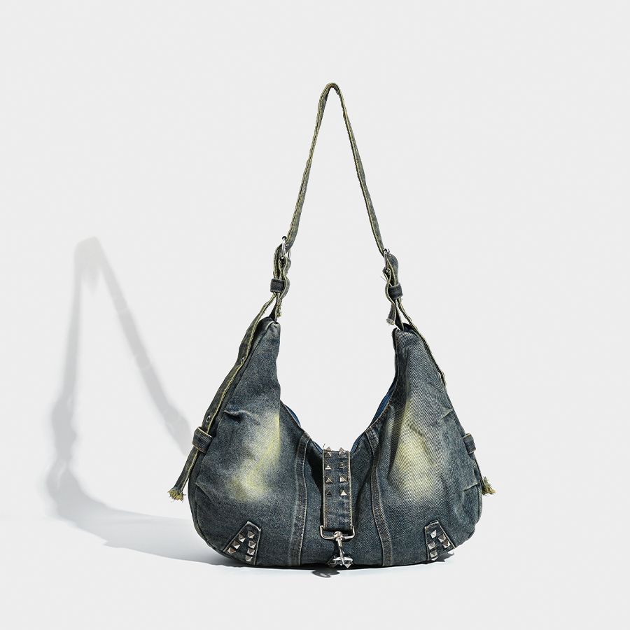 JIAERDI Retro Large Capacity Denim Tote Bag Women Fashionable Casual Crossbody Bags Handbag Ladies Vintage Shoulder Bags 2025