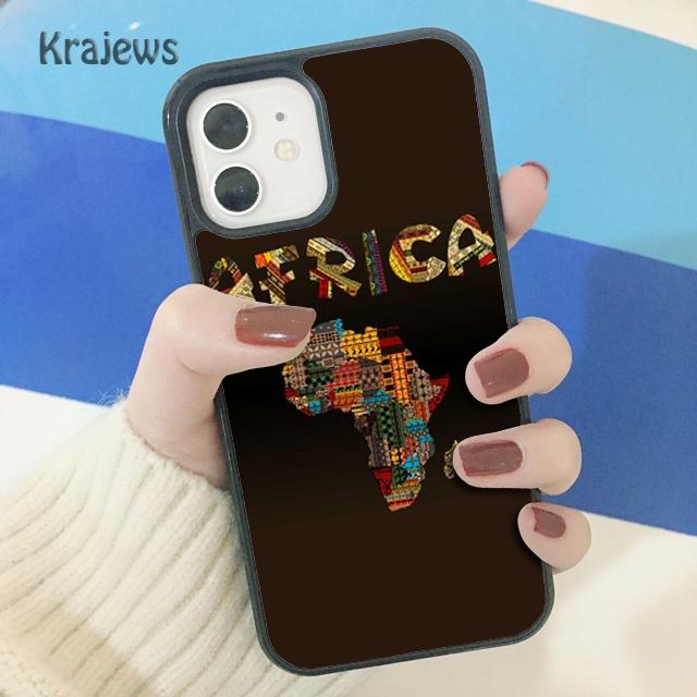 Krajews Карта Африки География Мягкий Чехол-Бампер Для iPhone 17 Air 16 15 14 plus 11 12 13 pro max coque Оболочка Fundas