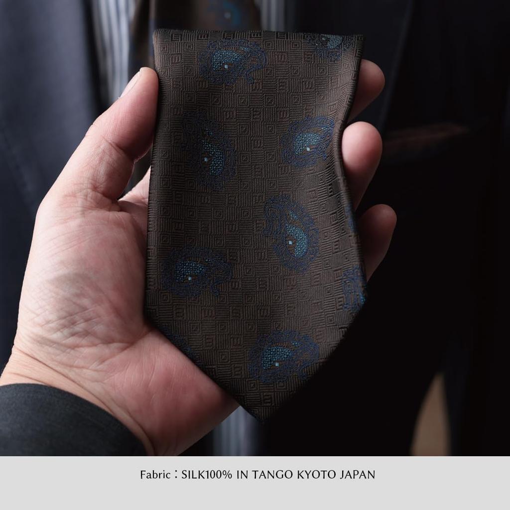 [Y&TAILOR] Галстук, Сделано в Киото, Сделано в Танго, Крупный Узор, Квадратный, Мелкий Узор, Серия с Пейсли-плетением, 100% Шелк, Высококачественный, Сделано в Японии,