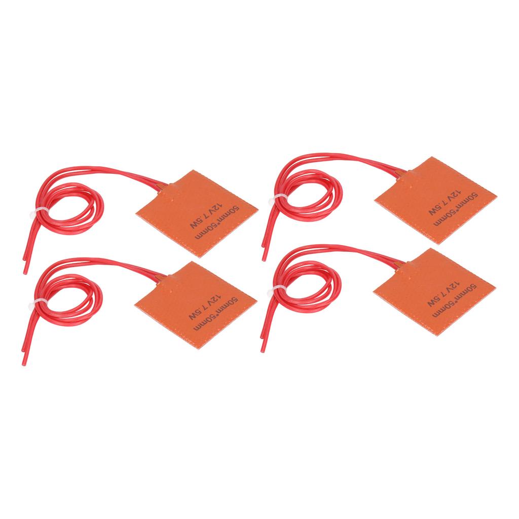 4 шт. Нагревательный мат Силиконовый нагревательный элемент Грелка 12 В 7,5 Вт от 120 до 150 градусов 50x50 мм для трубопровода бочки