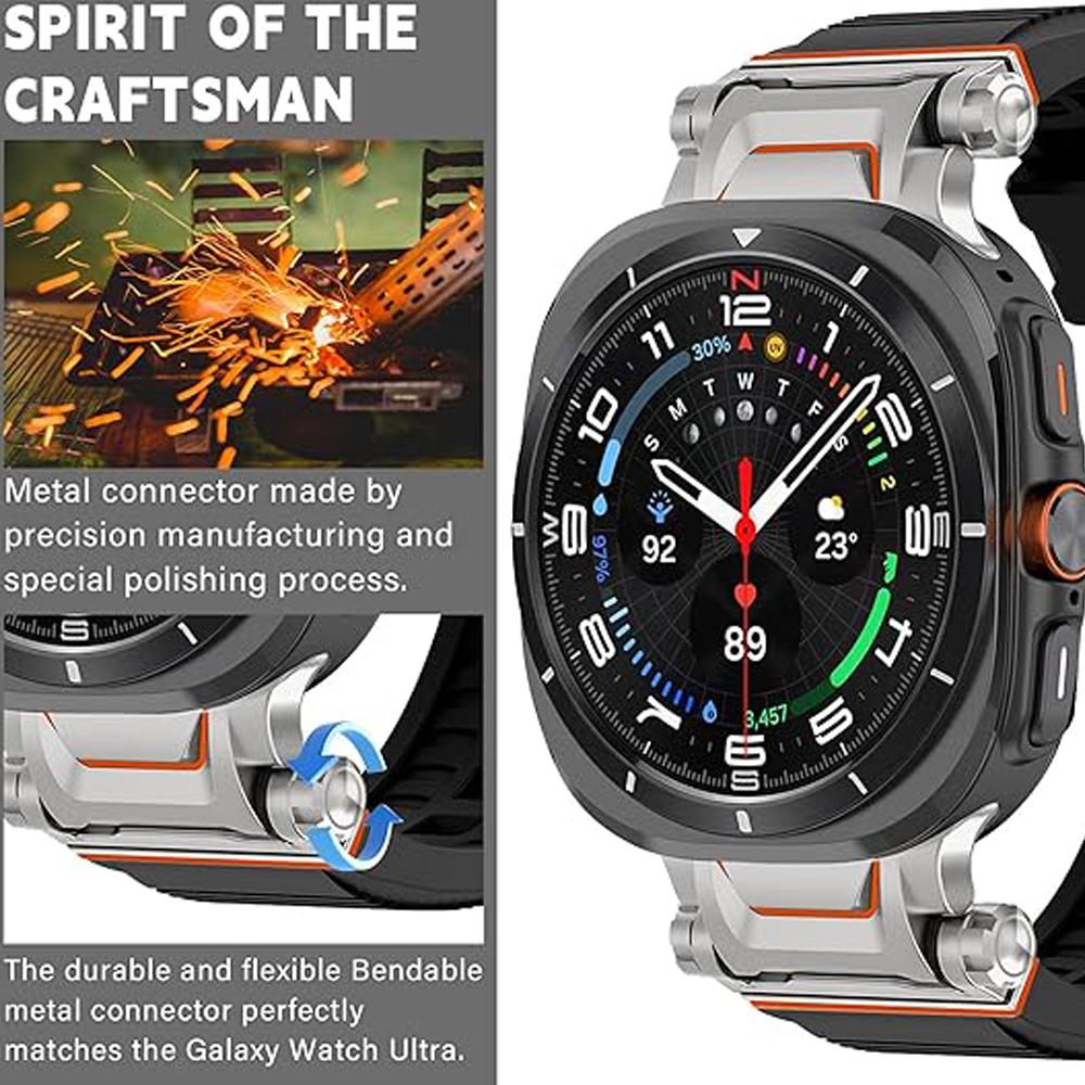 Силиконовый ремешок для Samsung Galaxy Watch Ultra 2025 Спортивный браслет Correa для SAMSUNG GALAXY ULTRA 47 мм Часовой ремешок из нержавеющей стали