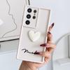 Индивидуальный чехол 3D Сердце с текстом Для Samsung Galaxy S20 S21 S22 S23 S24 S25 S26 FE Plus Ultra 5G Роскошный мягкий чехол