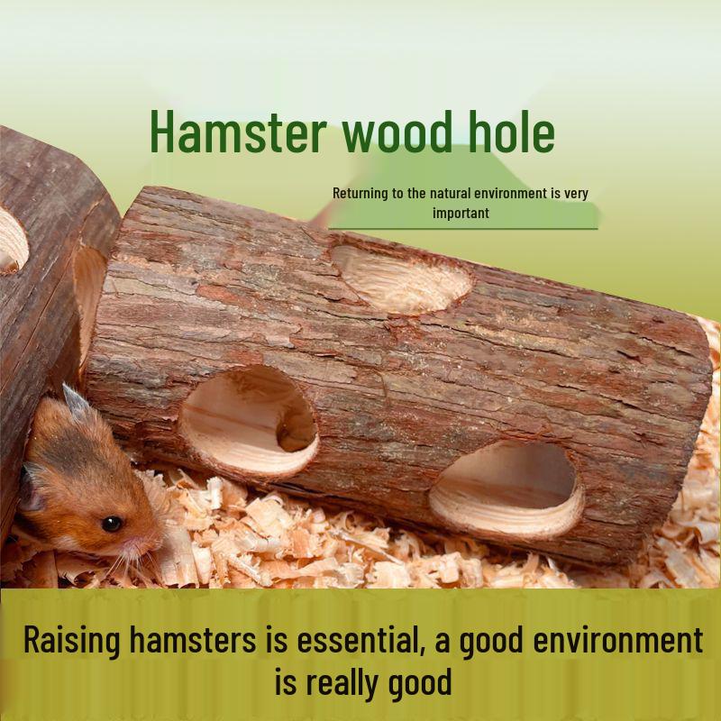 Golden Hamster Solid Wood Tunnel Exercise Toy