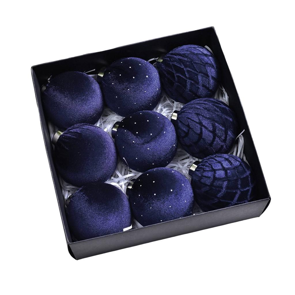 -pack Christmas Ball Pendants, Special-shaped Flocking Painted Balls, Christmas Party Venue Decorations