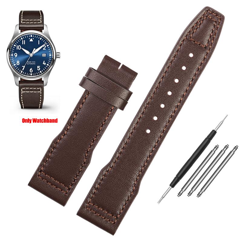 Для IWC Пилоты Маленький Принц Часы IW327004/IIW377714 Mark16/17/18 Португальский Кожаный Ремешок 20 21мм Мужской Часовой Ремешок Пояс Браслет