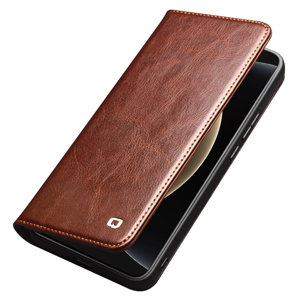 QIALINO Чехол-кошелек-подставка из натуральной коровьей кожи для Xiaomi 15 Ultra