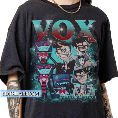 Винтажная футболка в стиле 90-х Vox Hazbin Hotel, Ретро футболка Vincent Whittman, Унисекс