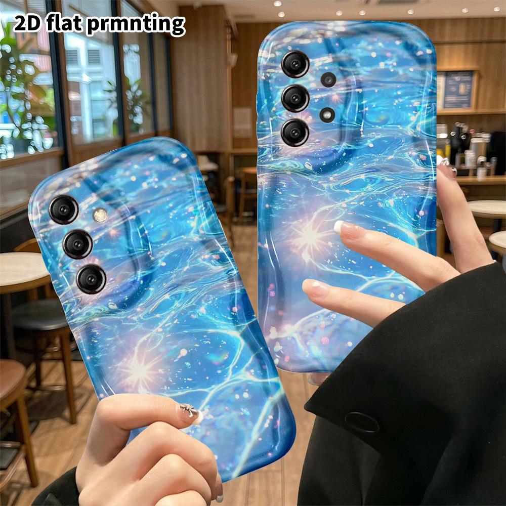 Phone Case: 2D flat Samsung Galaxy A34 A35 S20 S22 S21 FE Plus Ultra protective case, rhinestone water surface, Christmas and Halloween gift