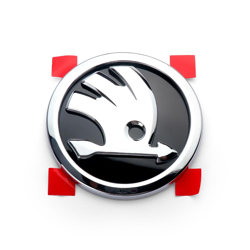 AGTQ2 1pcs 8/9/10cm Car Emblem Badge Hood Front Rear Trunk Logo For Skoda Fabia Yeti Rapid Kodiaq Mk3 A4 A6 A7 Kamiq Vrs Karoq