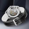 FORSINING Mens Watches Hand-winding Mechanical Skeleton Watch for Men Hollow Out Rubber Strap Waterproof Luminous Mens Wristwatch
