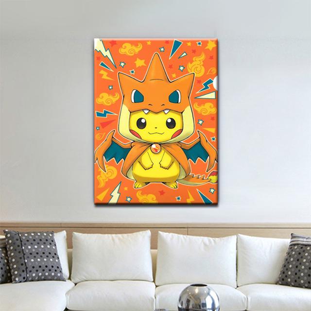 5D Diy Алмазная картина Мультфильм Покемон Домашний декор Пикачу Рукоделие Мозаика Ремесло