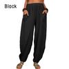 Harem Pants Solid Color Pockets Summer Temperament Loose-fitting Pants for Beach