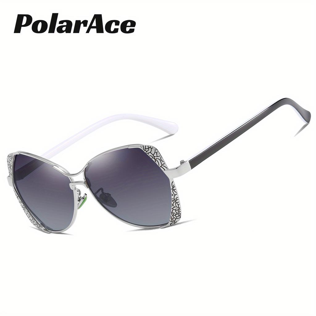 PolarAce Unisex Butterfly Frame Metal Polarized Fashion Driving Sunshade Sunglasses, UV400