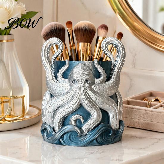 3D Printed Octopus Planter Planter, Artistic Coastal Plant Pot, Decorative Retro Ocean Theme Decor Container for Cactus, Succulents, Unique