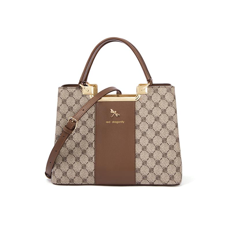 Red Dragonfly Bag Women's Retro Printed Crossbody Bag Large Capacity Handbag Commuter Women's Bag Tote Bag