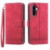 DIERFENG DF-03 For Samsung Galaxy A17 5G Case Lines Imprint Wallet Leather Phone Cover with Wrist Strap