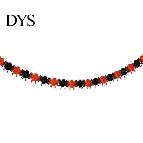Classroom Garden Party Wall Hangings 10FT Halloween Garland, Spooky Skull Pumpkin Spider Hanging Paper Bunting Easy Assembly Holiday Banners