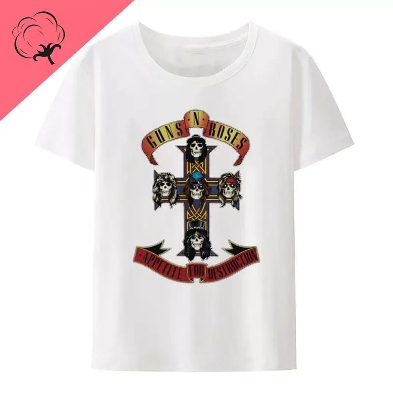 Горячая Распродажа Рок-группа Guns N Roses Классический Постер Графический Принт Футболка Мужчины Женщины Уличная Одежда Харадзюку Мода Хлопок Повседневный Оверсайз Топ Летний Новый Футболка