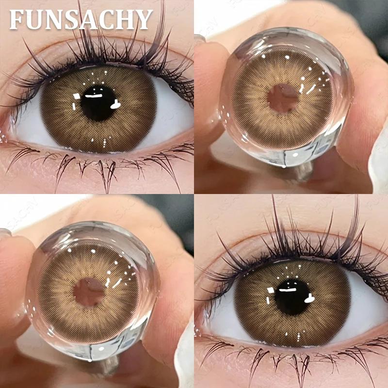 FUNSACHY 1 Pair Brown Color Series Contact Lenses for Eyes Fashion Natural Lenses High Quality Soft Lens Cosmetics Pupils Yearly