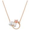 Swarovski Connexus Розовое Сердце Двойное Кольцо Кулон Ожерелье С Фианитами Женское ожерелье Розовое Золото 5690036