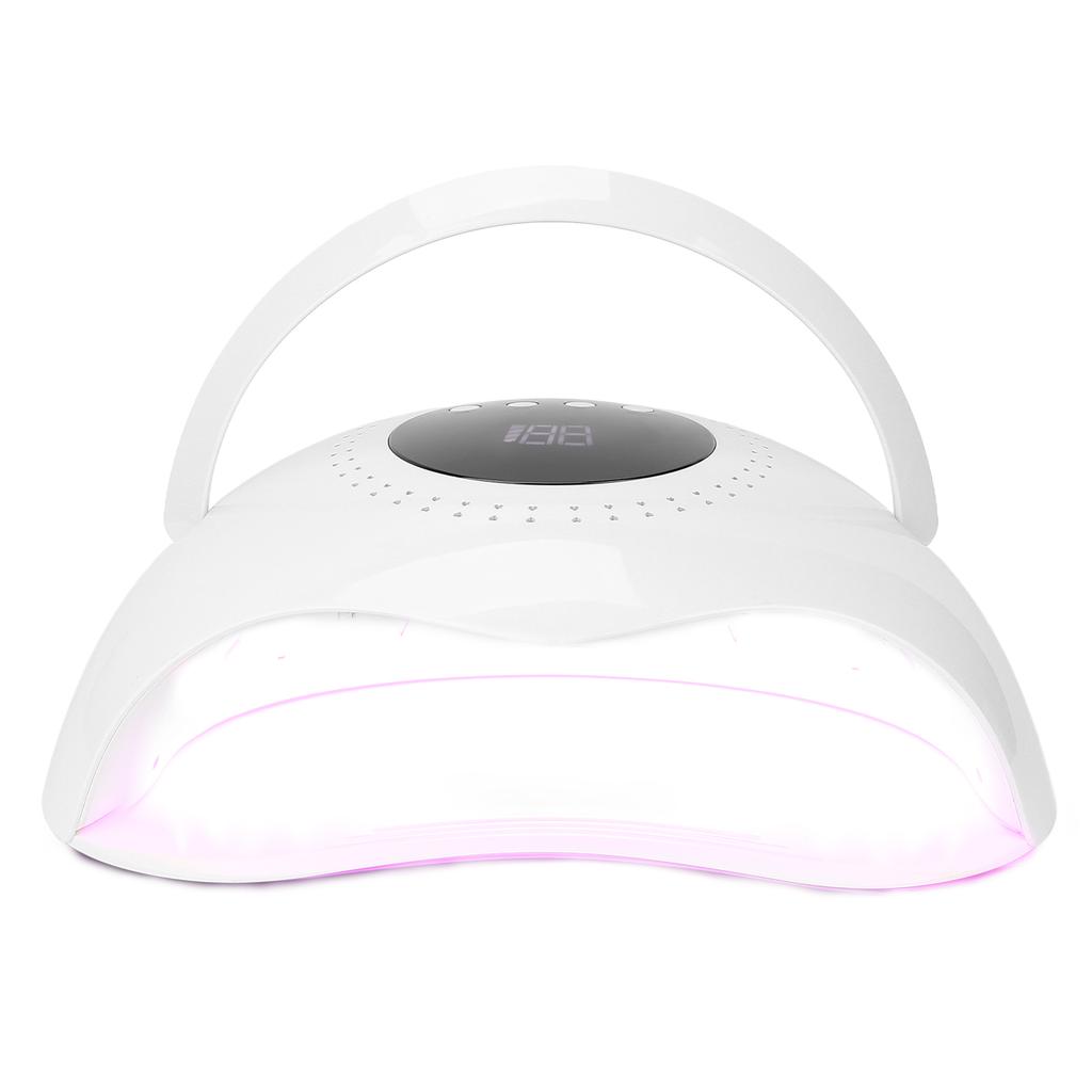 УФ-светодиодная лампа для ногтей 120 Вт, портативная лампа для сушки гель-лака с ЖК-дисплеем (100‑240 В)Белая вилка США