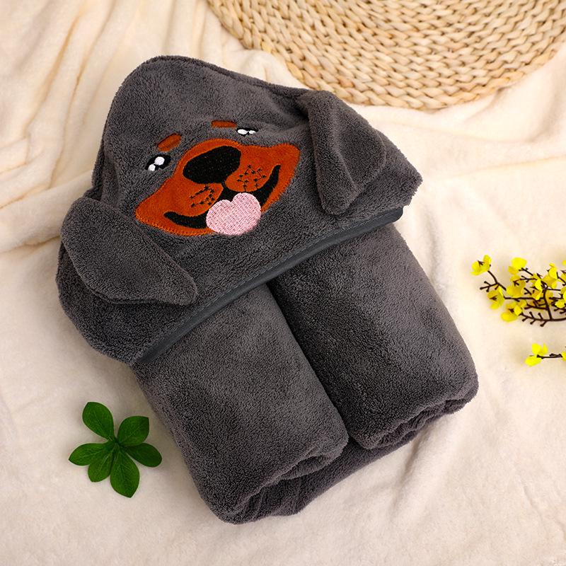 Newborn Cartoon Hooded Swaddle Blanket - Absorbent Coral Fleece for Spring & Autumn