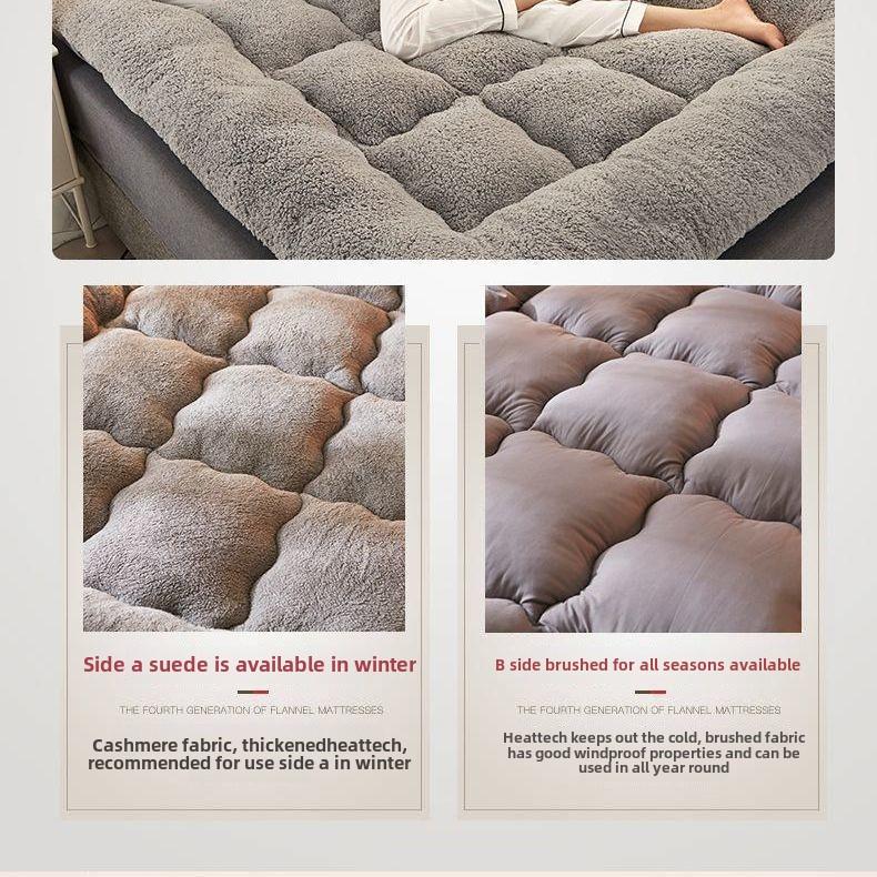 Толстый бархатный матрас из ягненка, мягкий пенный спальный коврик, напольный топпер для спальни в общежитии