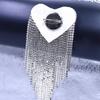 Korean Love  Brooch Tassel Chain Lapel Pins Coat Dress Lapel Pins Wedding Party Gifts For Women Men Accessories