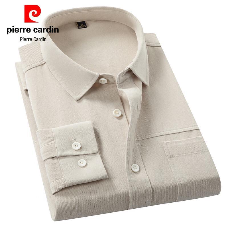 Мужская однотонная рубашка Pierre Cardin, 100% хлопок, не требующая глажки, для делового кэжуал