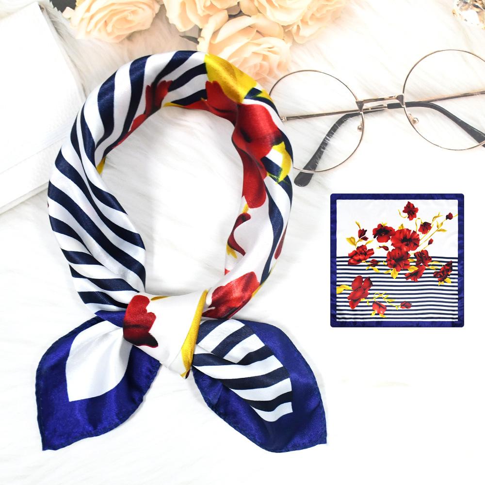 Новый модный высококачественный шелковый шарф квадратный шарф цепочка имитация шелка 50x50 маленький шарф для женщин