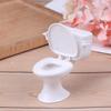 Playing House Miniature Toilet White Closestool Model Doll Accessories Dollhouse Furniture