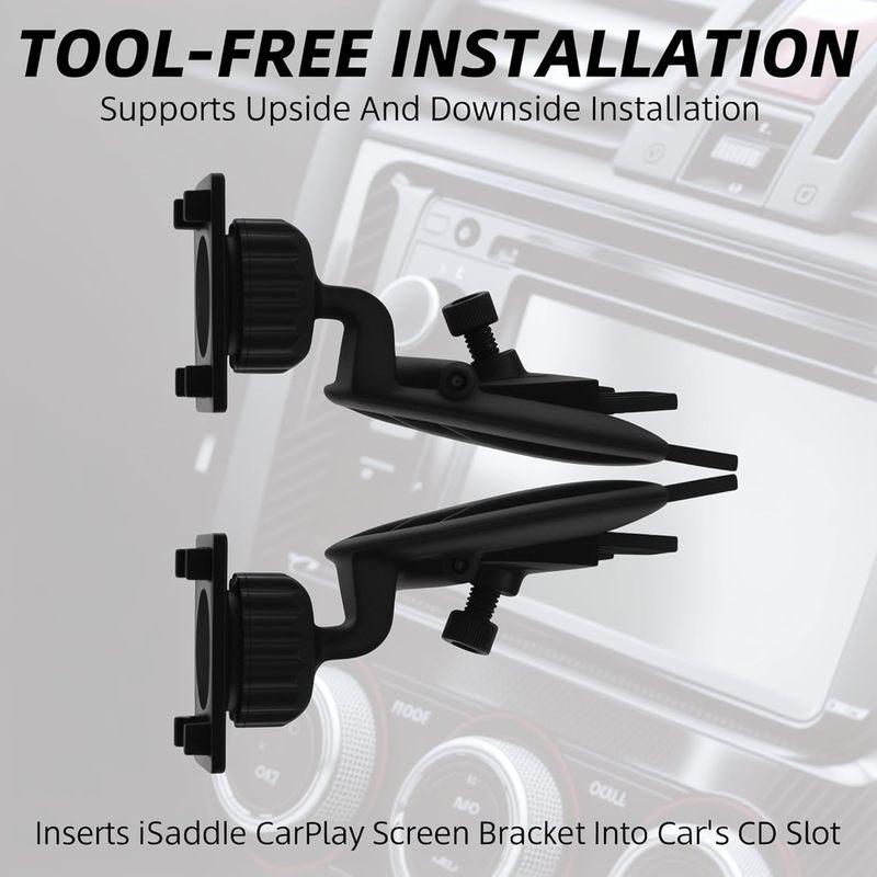 CD Slot Mount for Carplay Screen 17mm Ball for Garmin Nuvi GPS Cell Phone in-Car 4"-11" Monitor Android Auto Tablet CD Holder