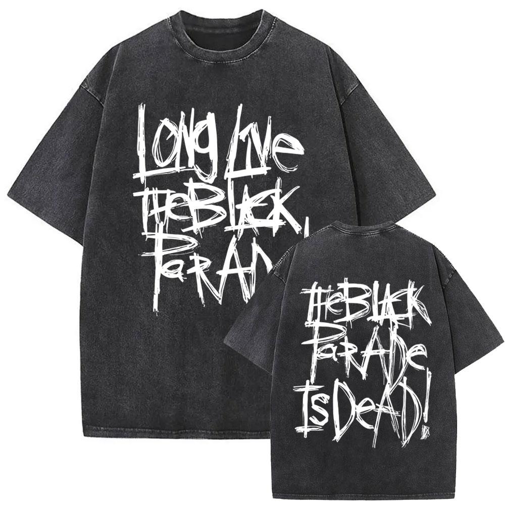 Washed Vintage Punk Emo Band My Chemical Romance South America 2026 Tour T Shirt Men Women Gothic Rock Oversized Street T-shirt