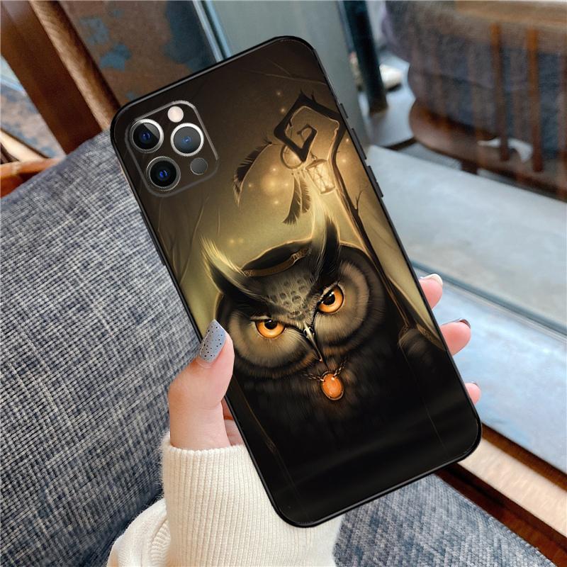 Милый Мультяшный Чехол-Сова для iPhone 16 15 14 12 11 13 Pro Max 12 13 mini XR 15 16 Plus 16e Защитный Корпус
