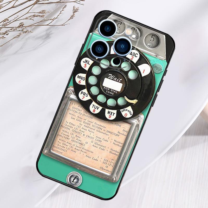 Ретро Синий Таксофон Винтажный Чехол Для Телефона Для iPhone 17 Pro Max 15 14 13 12 11 16 Pro Max Plus 12 13 Mini 16e 17 Air Чехол