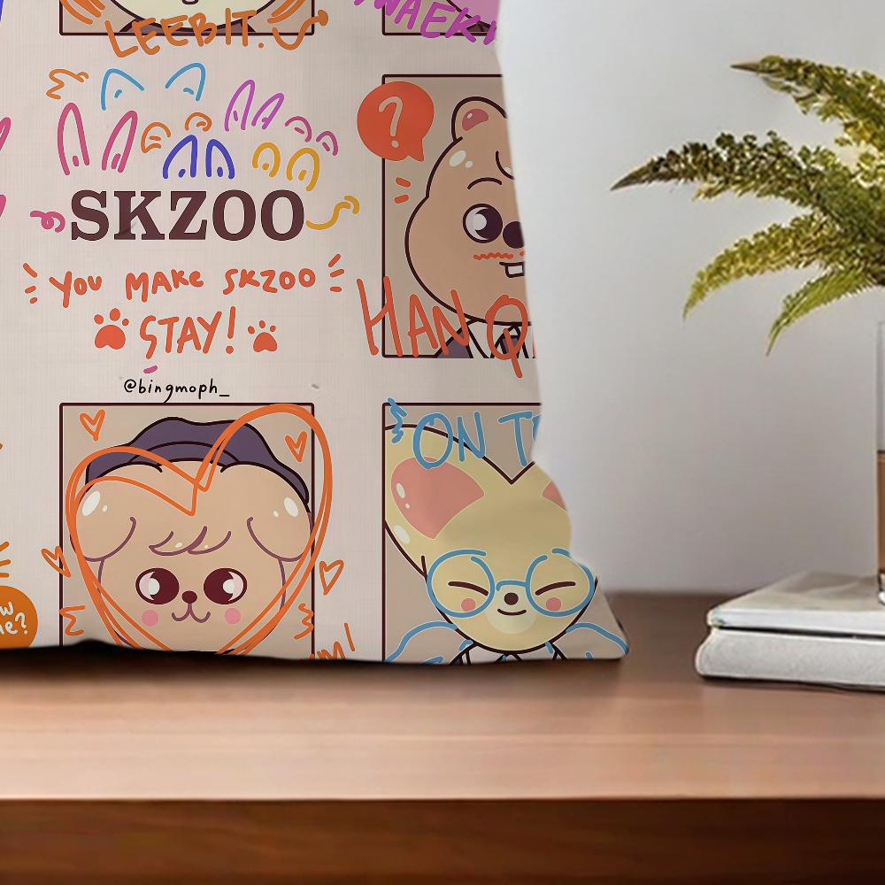 Kpop S-Skz-oo-S Мультяшная наволочка Для Подушки Дивана Печатный Декор Комнаты Дома Офиса Кофейни Автомобиля Нордическая Простота