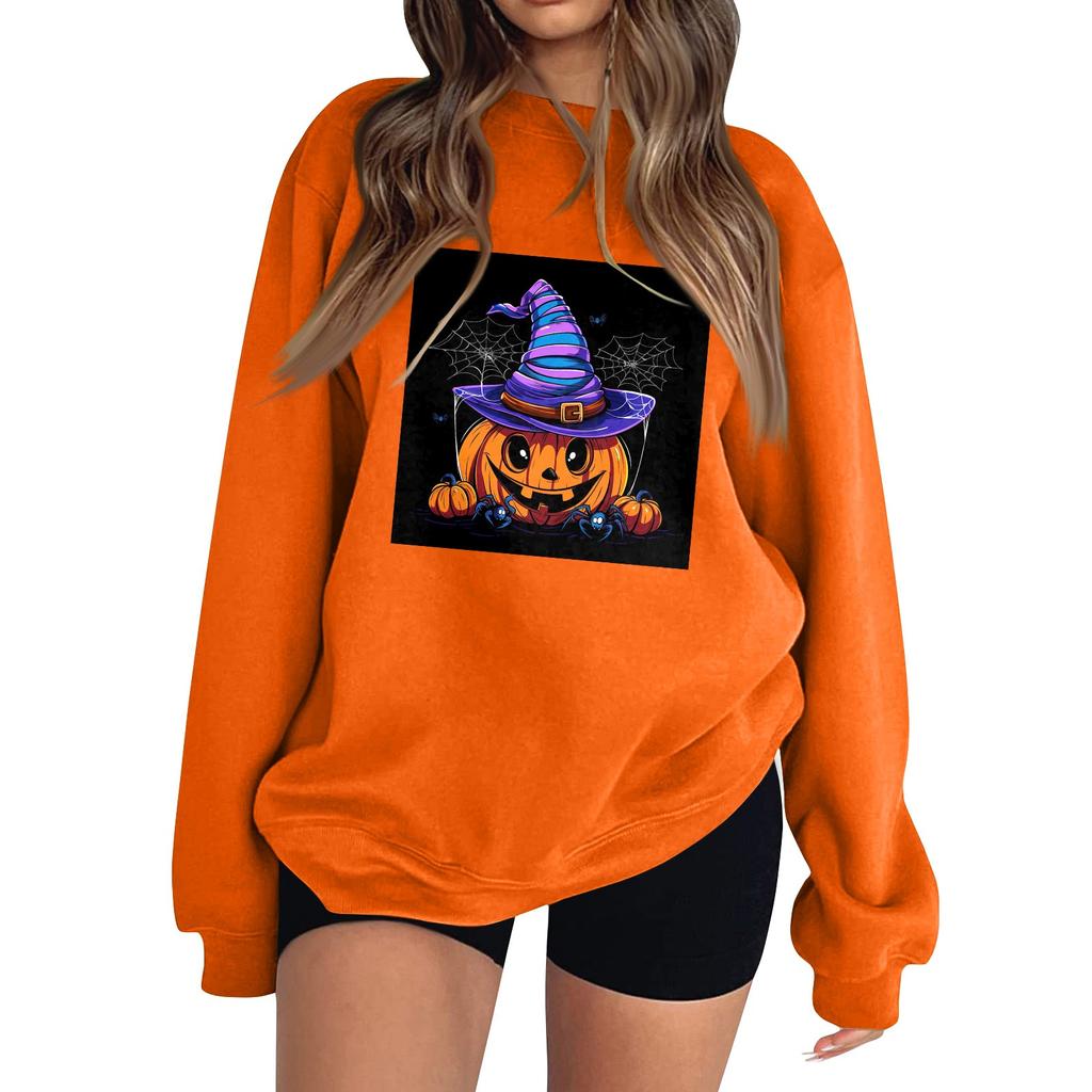 Женская модная толстовка с длинным рукавом и круглым вырезом с принтом