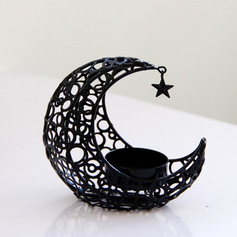 Moon Shaped Candle Holder Tealight Holder Metal Moon Candle Stand Candlestick for Christmas Dining Wedding Home Decors