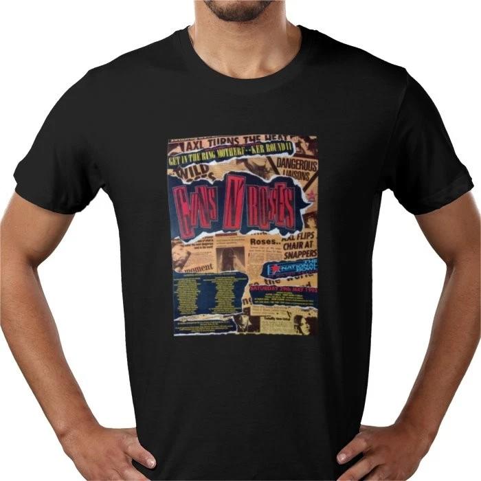 Флаер концерта рок-группы Guns & Roses 1993 года музыкальное искусство футболка футболка Великобритания