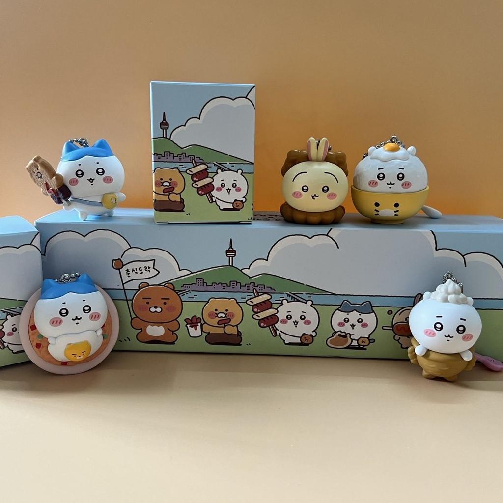 Jiyi X Kakao Friends Корейская уличная еда Серия – ПВХ Фигурки-брелоки – Милые Усаги Дзийи Хативарэ Брелок-подвеска Игрушки