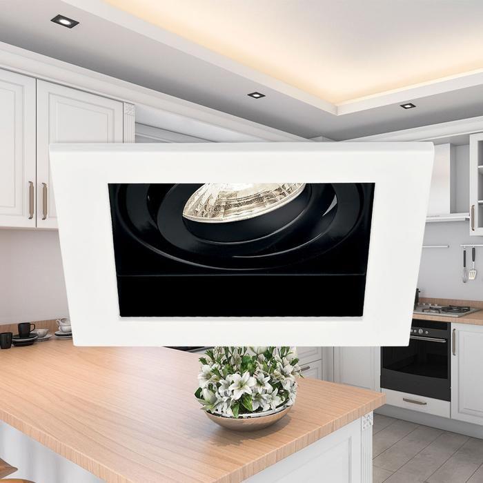 Support de spot Beta R4 carré blanc/noir MR16 GU10/GU5.3