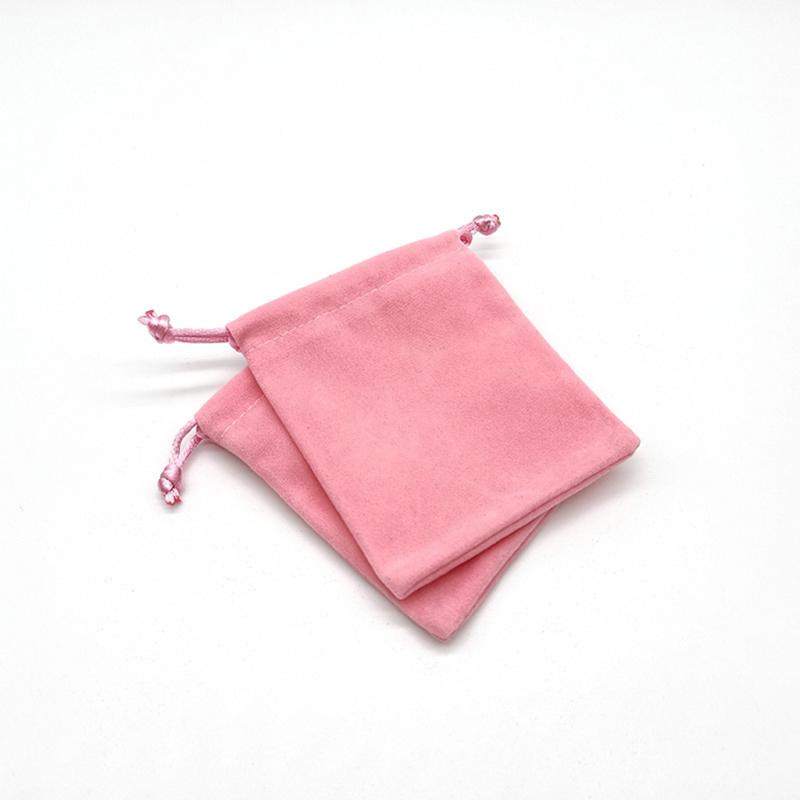 10pcs Pink Velvet Drawstring Cloth Bags Jewelry Pouches For Small Gift Wedding Favors Necklace Candy Snack Packaging Storage