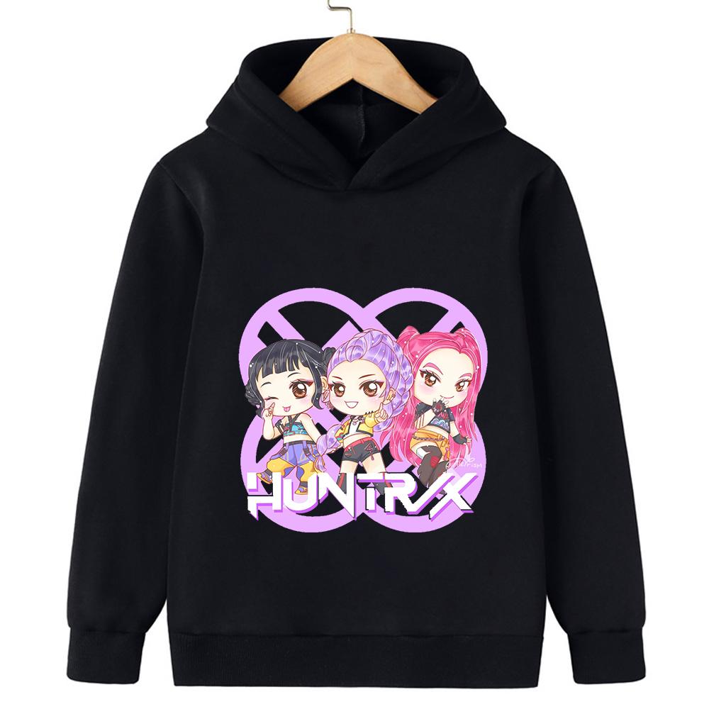 2025 Movie KPop Demon Hunters Cartoon Girls Boys Hoodies Children's Print Fashion Casual Tops Casual Girls Clothing
