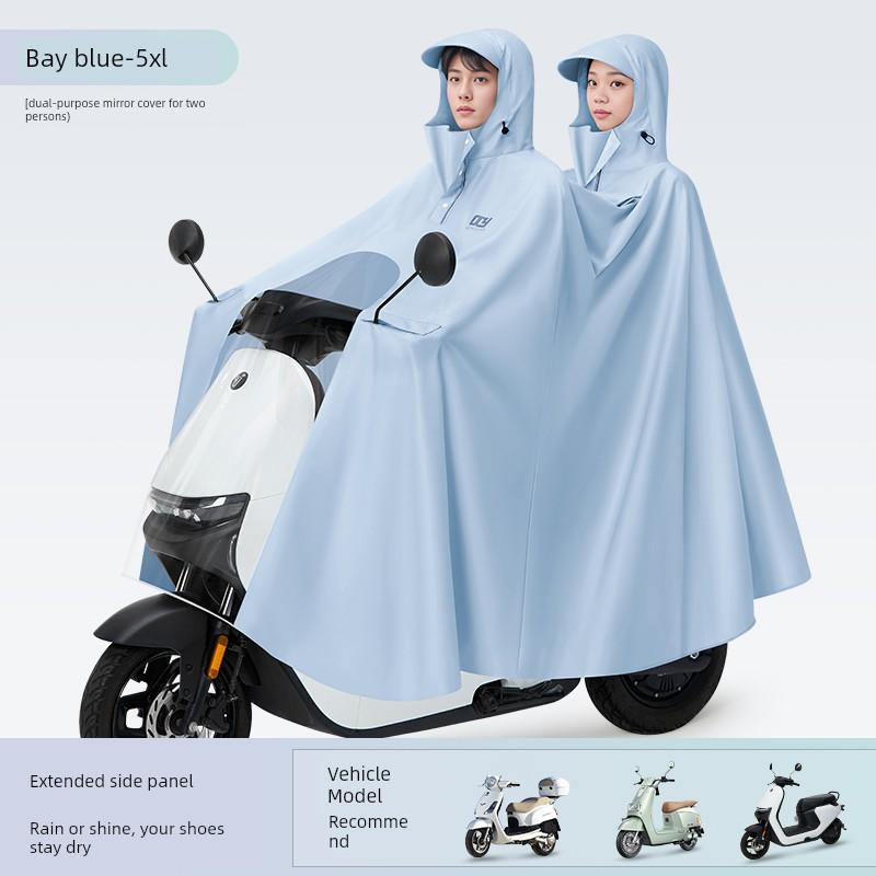 Electric Scooter Raincoat for Women, Single-Person, Long, Full-Body, Storm-Proof, Extra Large and Thick, Waterproof Poncho for Riding