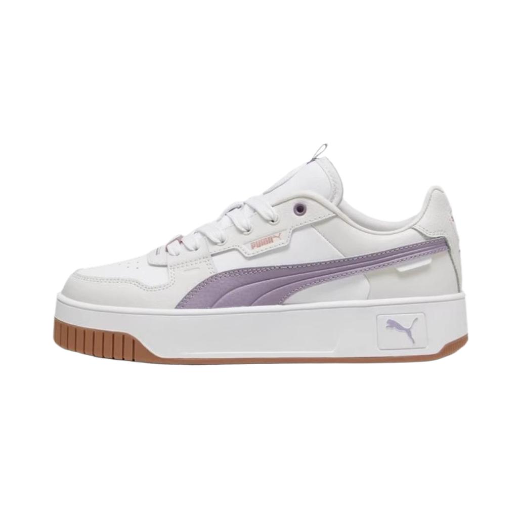 Puma Carina Street Lux Comfortable Versatile Low-Top Sneakers Women Sneakers White Purple Gray 397487-06