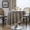 American Tablecloth Jacquard Geometric Contrasting Color Round Thick Tablecloth for Dining or Accent Tables, High Tea Setup