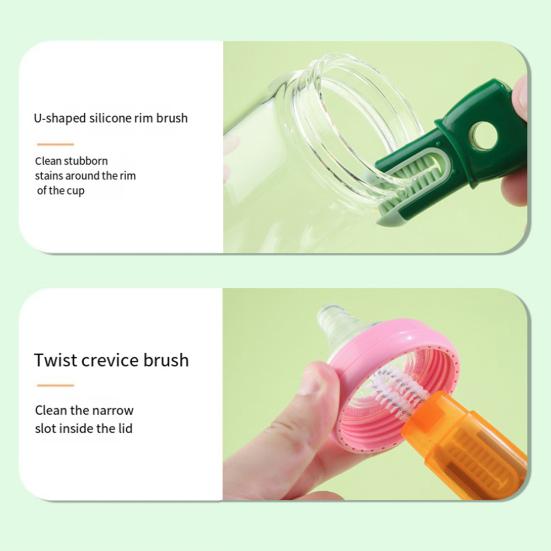 5-в-1 Набор щеток для чистки бутылок с водой Многофункциональная бутылка для напитков Щетка для соломы Очиститель зазоров в губах на 360 градусов Простая очистка Мытье кружки с водой