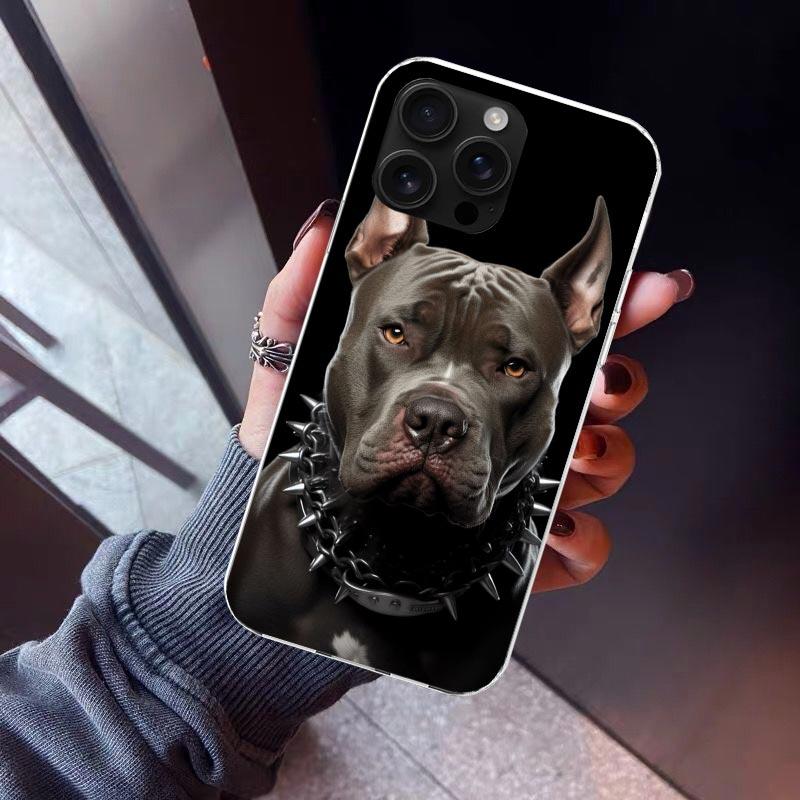 Pit Bull Pet Dog Pitbull Phone Case For iPhone 17 Air 11 13 Mini 14 15 Plus 16 12 Pro Max 16E SE 7 8 Pattern Soft TPU Back Cover