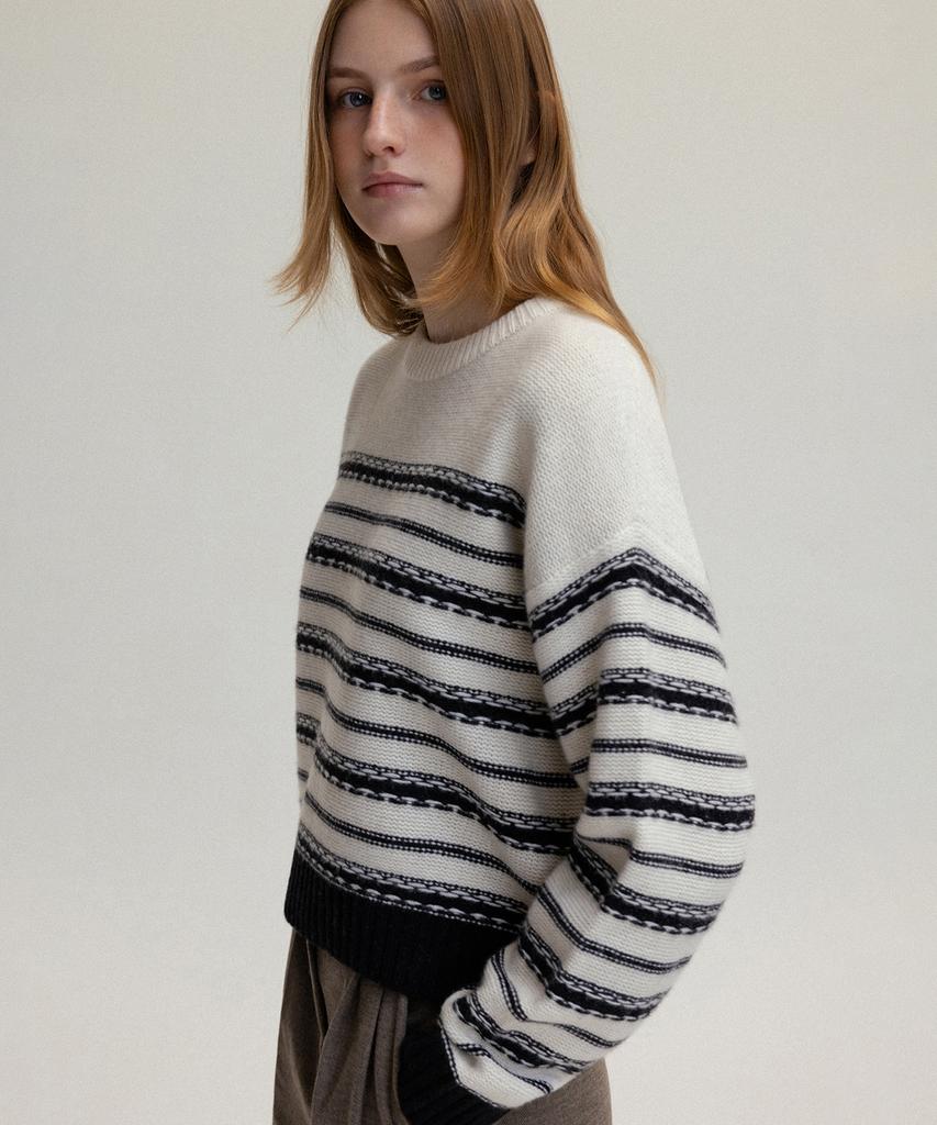 ANDNEEDS Line Wool Knit (Ivory)